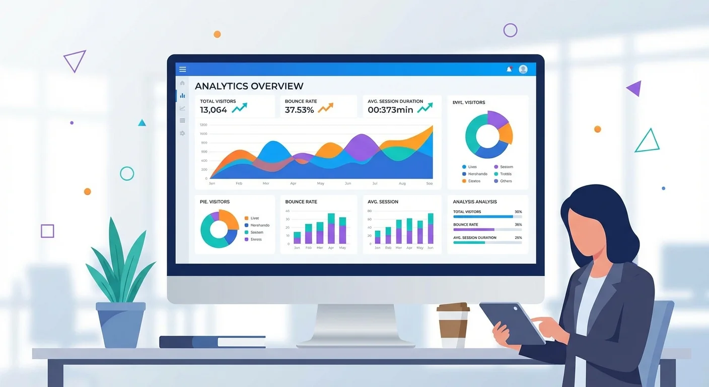 Dashboard showing website analytics data